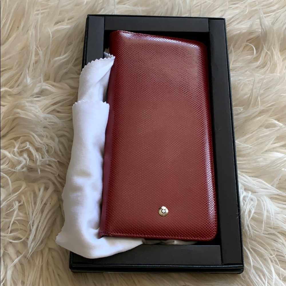 Mont Blanc red/orange leather wallet